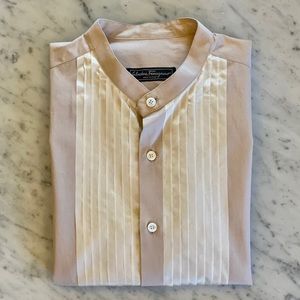 Ferragamo tuxedo shirt with contrast bib detail